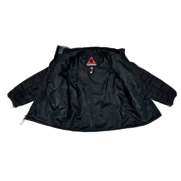 Gerry Boys Lightweight Puffer Jacket Size Small 7-8 Black Gray Camo Pockets - Picture 4 of 10